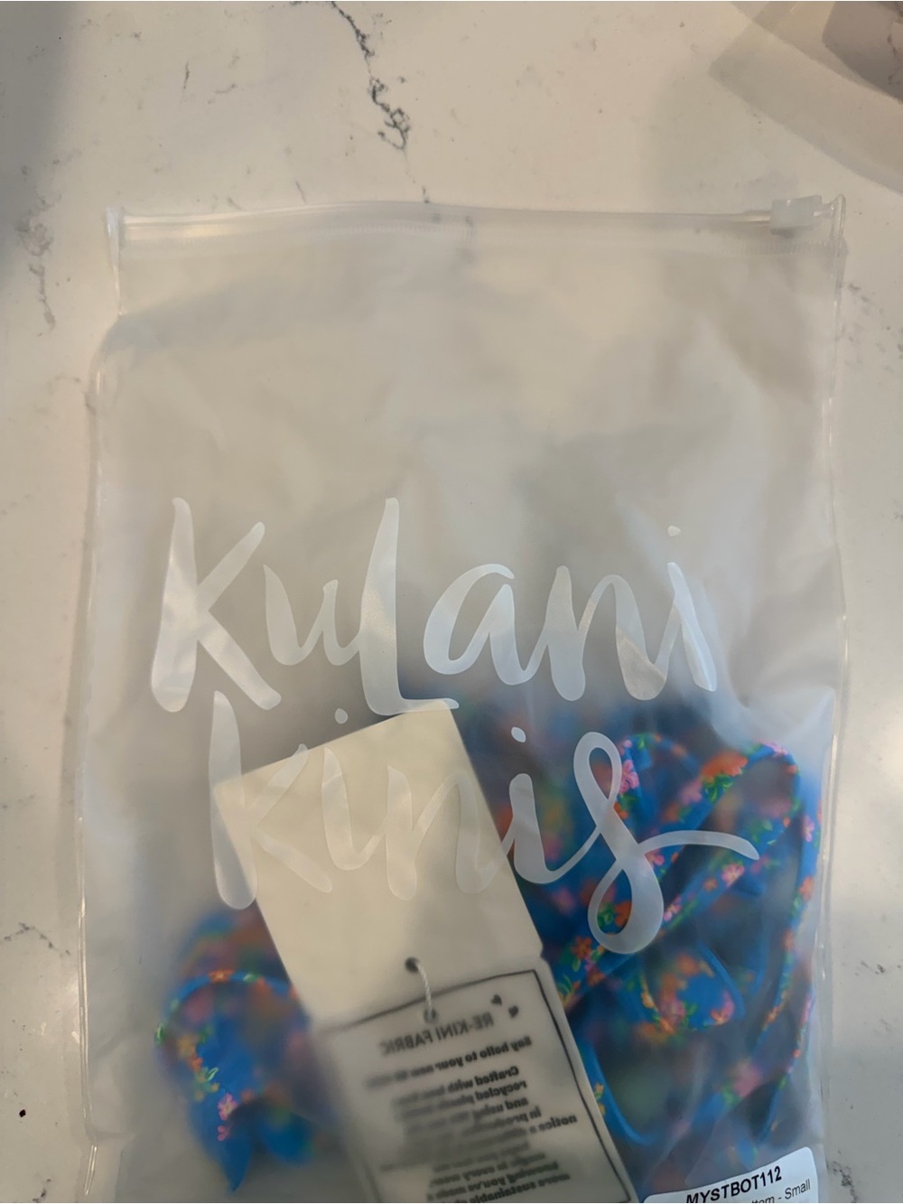 Kulani Kinis Blue Floral Tie Bikini Strings